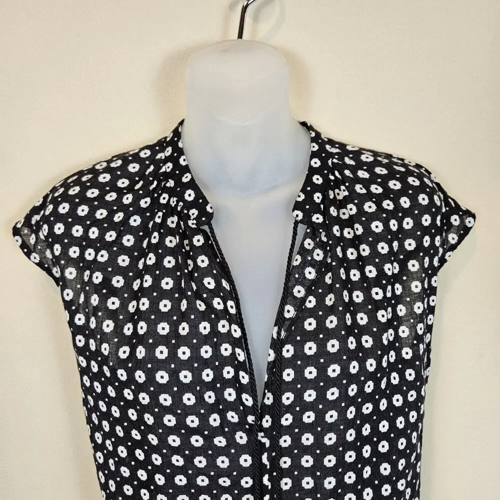 J.Crew Cotton Shift Dress S Coverup Lightweight Casual Travel Beach Tassel Mini
